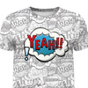 HERREN T-SHIRT - COMICS / yeah (blau - rot) - Single Jersey M