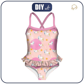 Girl's swimsuit - UNICORNS pat. 3