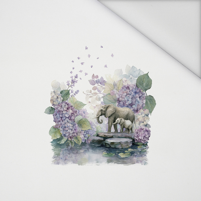 ELEPHANT FAMILY - panel (60cm x 50cm) Wasserabweisende Webware