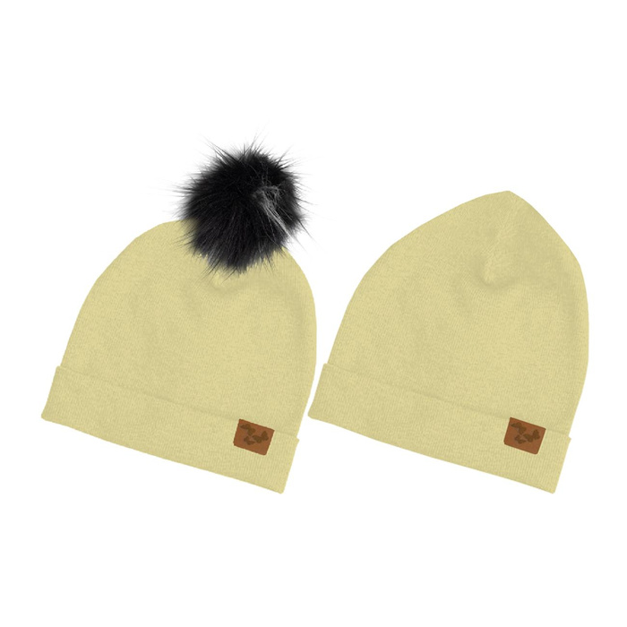 Flaschengrün (BUTTER YELLOW) - Mütze und Loop kreatives Nähset