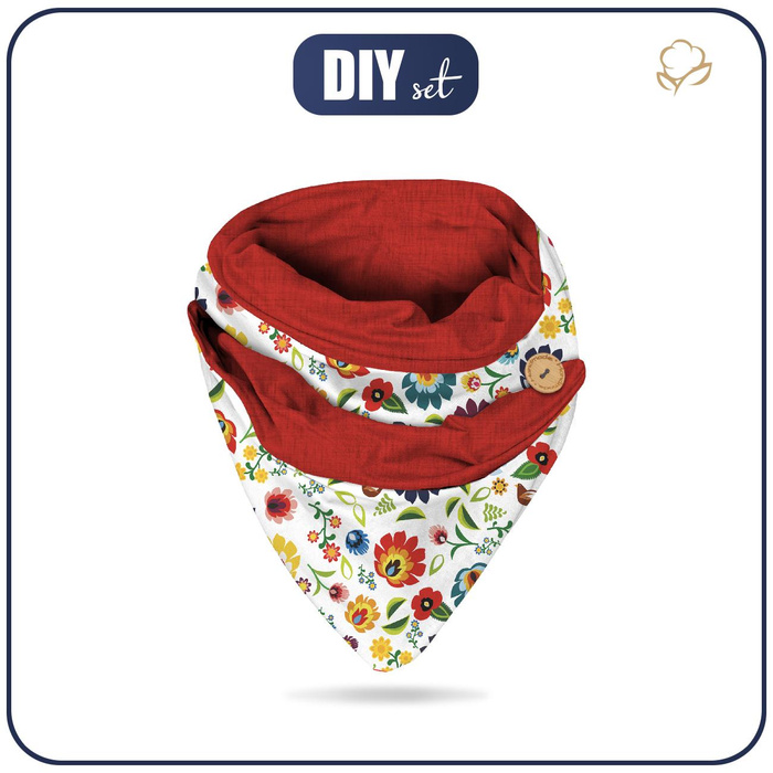 KNOPFSCHAL - LOWICZ FOLKLORE / weiß - Nähset