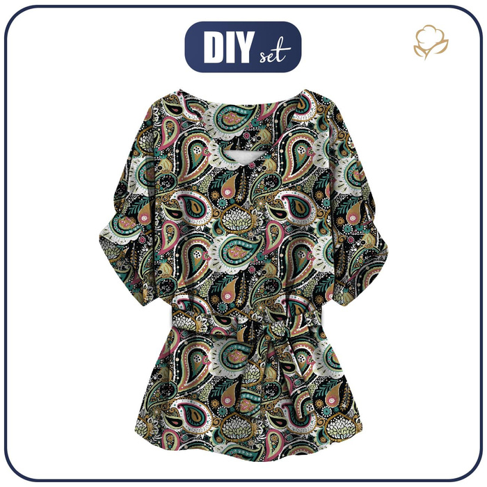 KIMONO BLOUSE - PAISLEY PAT. 4 - sewing set L-XL
