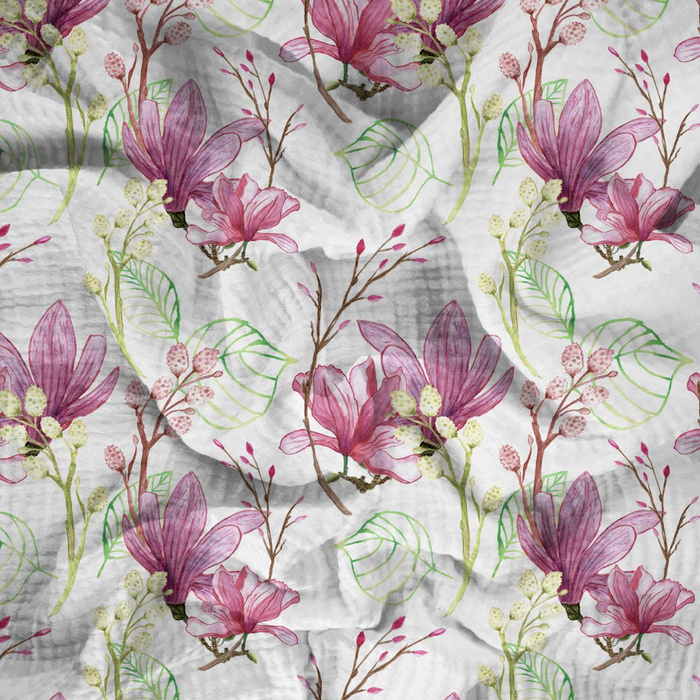MAGNOLIAS PAT. 3 (BLOOMING MEADOW) - Cotton muslin