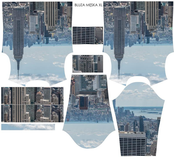 PÁNSKÁ MIKINA - NEW YORK -  Elastická teplákovina počesaná  M