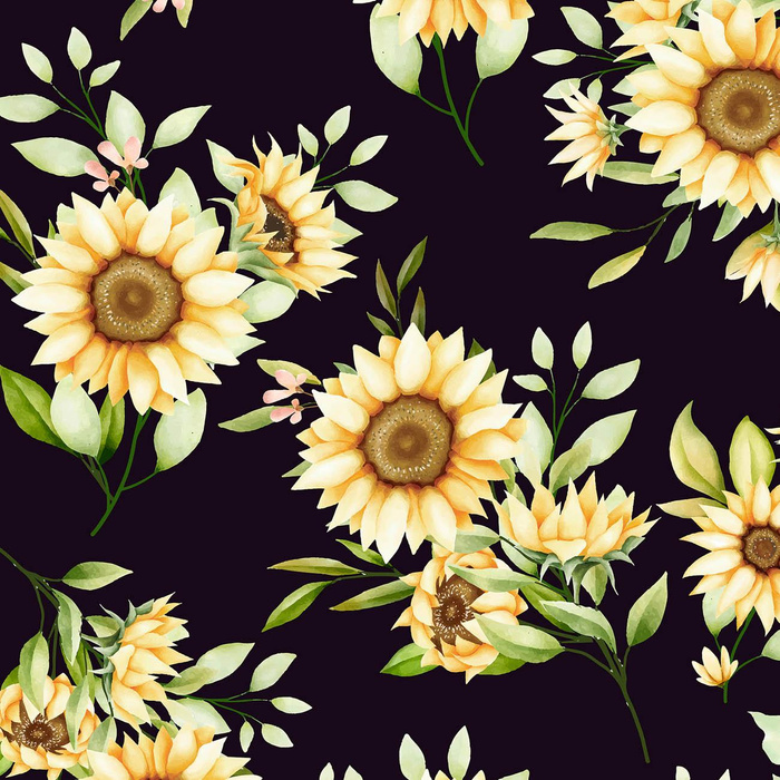 SONNENBLUMEN M. 6 / schwarz (Sunflower)