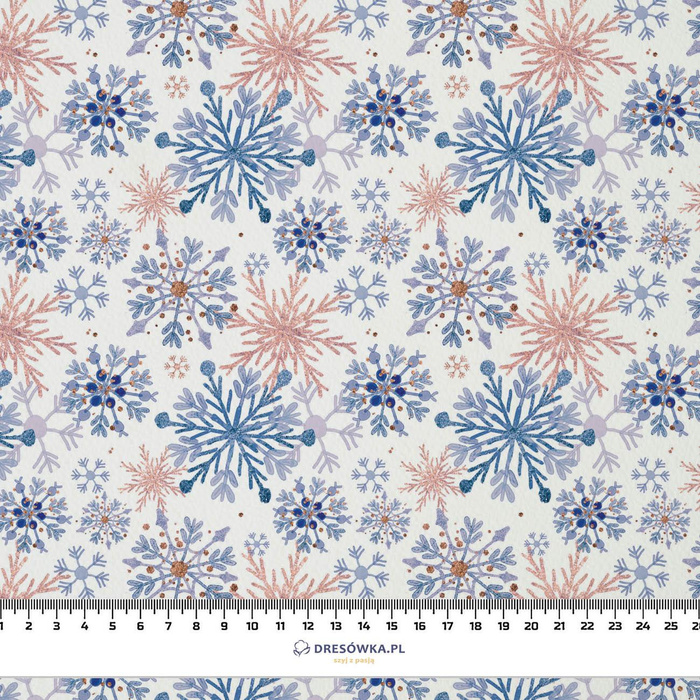 SNOWFLAKES (Very Peri) - Cotton woven fabric