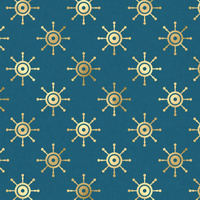 GOLDENE STEUERRÄDER (GOLDENER OZEAN) / marine - Baumwoll Webware