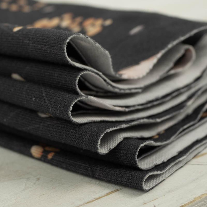 BLUMEN UND BLÄTTER Ms. 1 / graphit - Single Jersey 