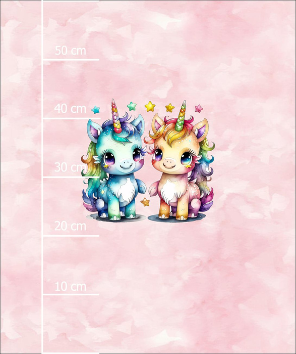 CUTE UNICORNS VZ. 2 - panel (60cm x 50cm) teplákovina počesaná s elastanem ITY