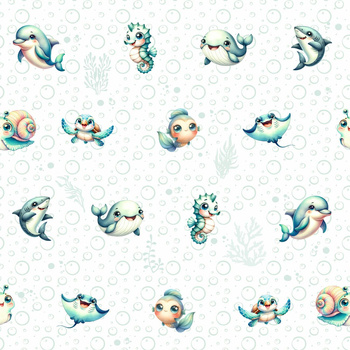 SEA ANIMALS VZ. 2- Potahový velur