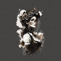 STEAMPUNK WOMEN - Panel (75cm x 80cm) Hydrofobní česaná teplákovina
