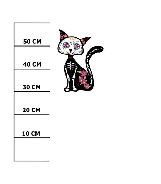 KATZE FRIDA (DIA DE LOS MUERTOS) - SINGLE JERSEY PANEL 75cm x 80cm