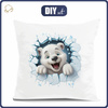 KISSEN 45x45 - HAPPY BEAR - Baumwoll Webware - Nähset