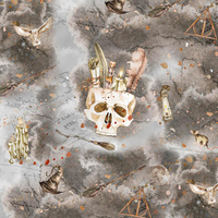 SCHÄDEL (MAGIC) - Paneel (60cm x 50cm) SINGLE JERSEY