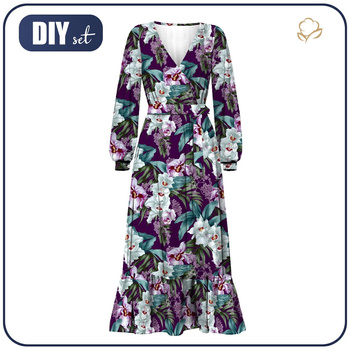 SUKIENKA KOPERTOWA Z FALBANKĄ (ABELLA) XL - EXOTIC ORCHIDS WZ. 4 - zestaw do uszycia