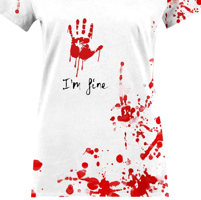 T-SHIRT DAMSKI - I'M FINE - single jersey M