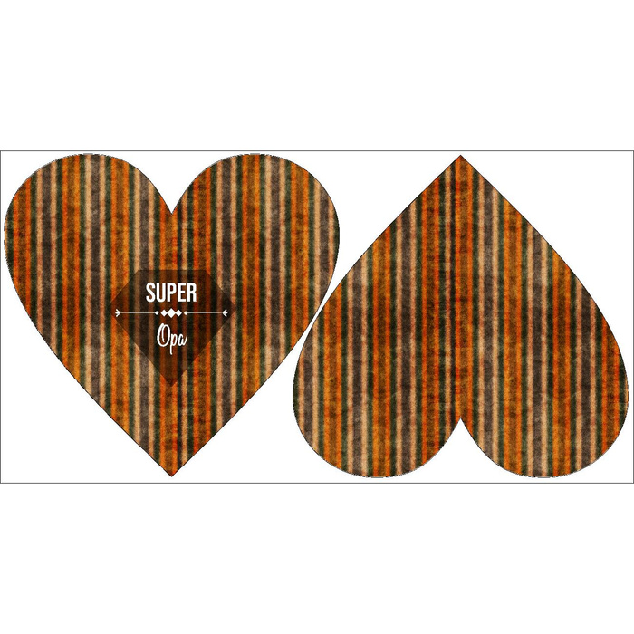 DECORATIVE PILLOW HEART - Super Opa / AUTUMN STRIPES