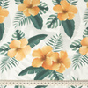 HIBISCUS Pat. 2 / yellow - single jersey with elastane