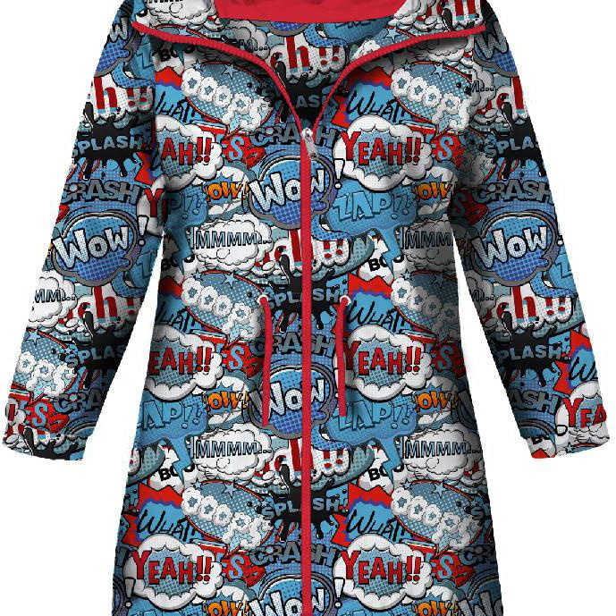 KIDS PARKA (ARIEL) - COMIC BOOK (blue - red) - softshell (98/104)