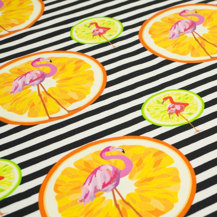 FRUCHTIGE FLAMINGOS - Viskose-Jersey WE210