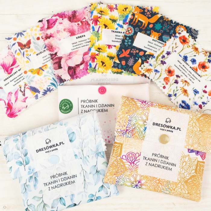 Woven and knitted printed fabrics sampler PL