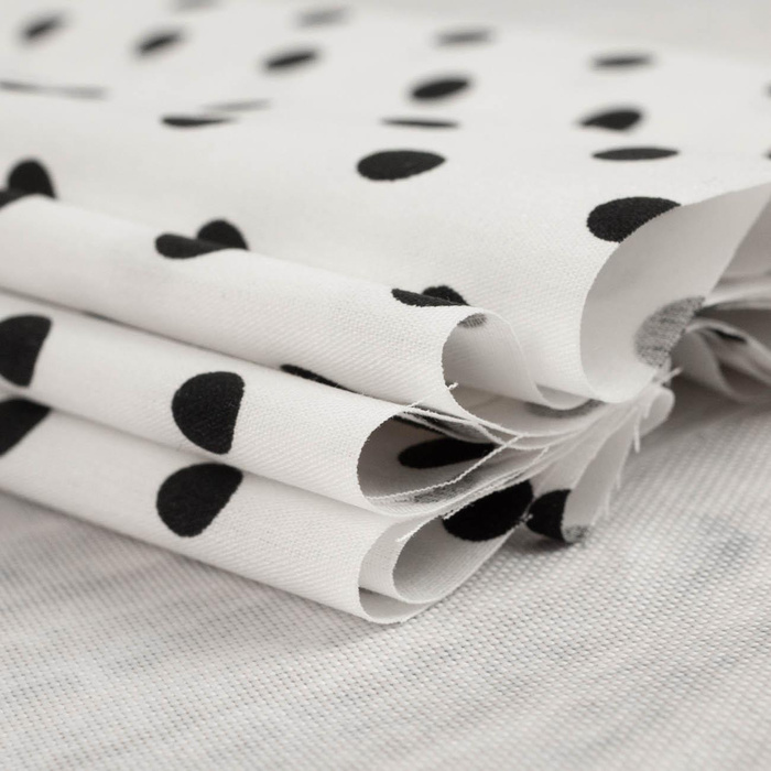 BLACK PEAS / WHITE - Cotton woven fabric