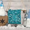 TURQUOISE SNOWFLAKES (PENGUINS) - single jersey with elastane 