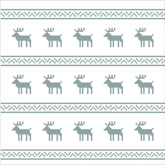 CUSHION PANEL - REINDEERS / grey stripes