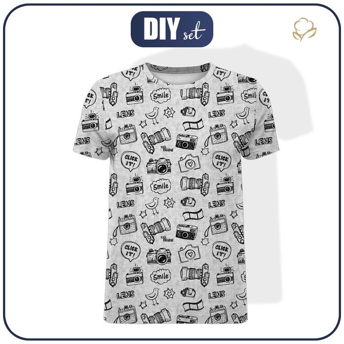 MEN’S T-SHIRT - PHOTOGRAPHER (HOBBIES AND JOBS) - grey / acid - single jersey XXXL