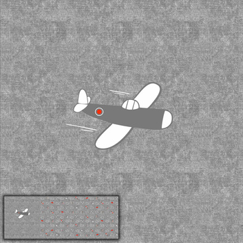 LETADLO (LETADLA) / ACID WASH šedý - PANORAMICKÝ PANEL (60 x 155cm)