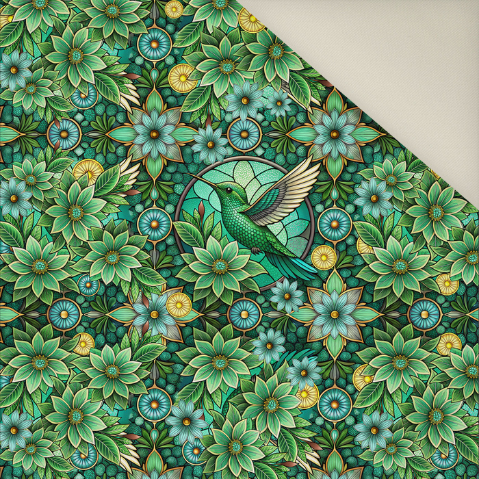 Stained Garden wz. 15 (FLOWERS) - panel (60cm x 50cm) - Welur tapicerski