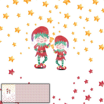 ELVES WITH BELLS (CHRISTMAS FRIENDS) - PANORAMIC PANEL (60 x 155cm)