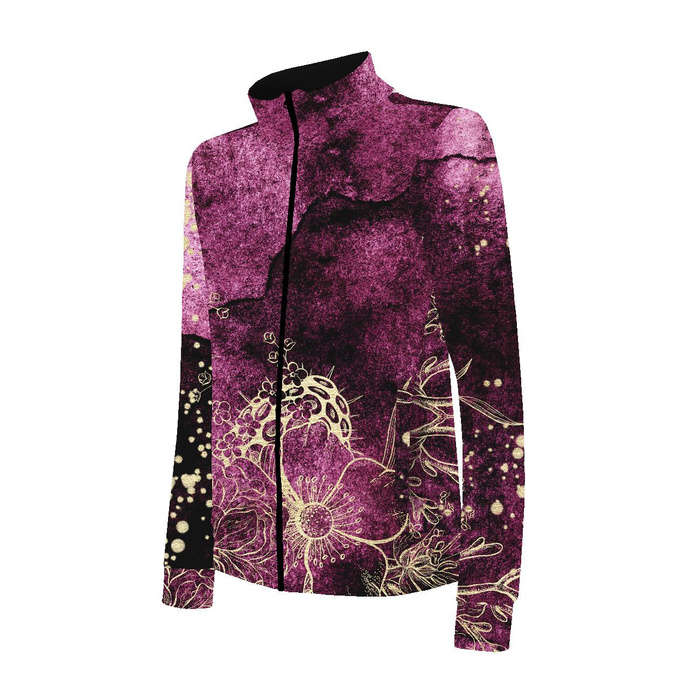 DĚTSKÁ SPORTOVNÍ MIKINA MAX - KVĚTY / zlatý obrys Vz. 1 / AKVARELOVÝ MRAMOR - funkční úplet (146-152)