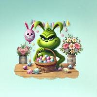 FUNNY EASTER WZ. 4 - panel (60cm x 50cm) brushed knitwear with elastane ITY