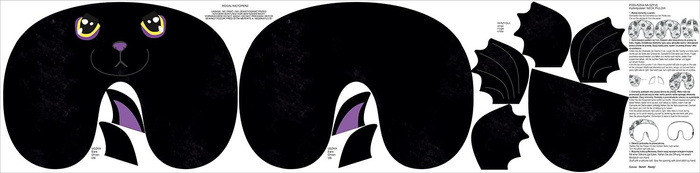 POLŠTÁŘ NA KRK - NETOPÝR LUCÍK - sada šiti