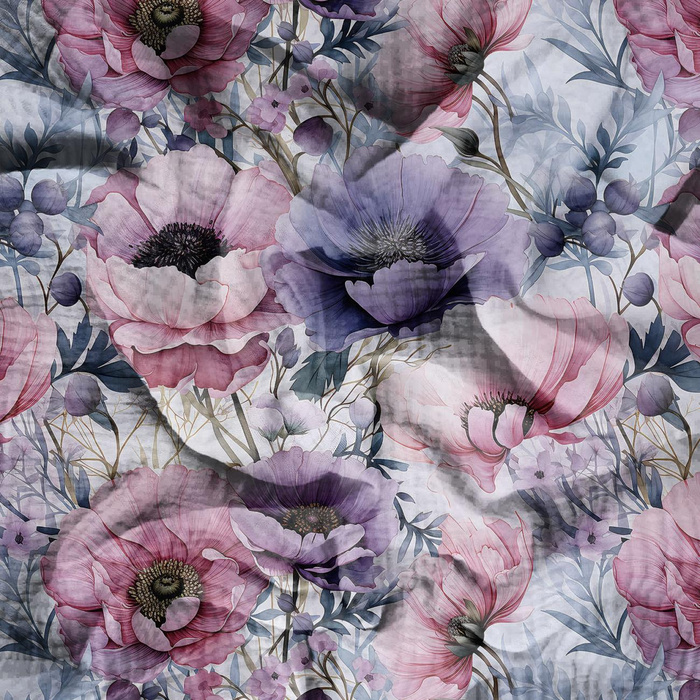 PASTEL FLOWERS WZ.17 - Mušelín bavlněný
