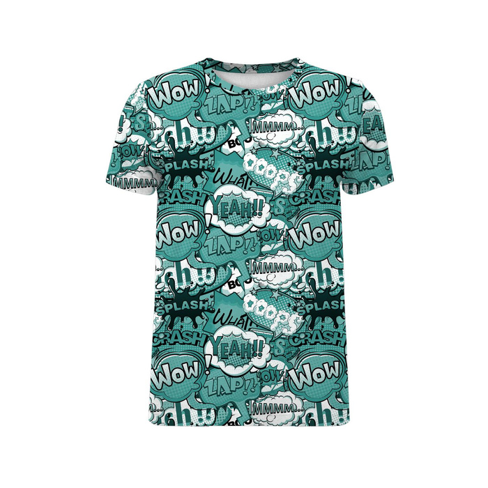 T-SHIRT MĘSKI - KOMIKS (miętowy) - single jersey