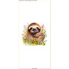 PILLOW 45X45 - WATERCOLOR SLOTH PAT. 2 - Panama 220g - sewing set