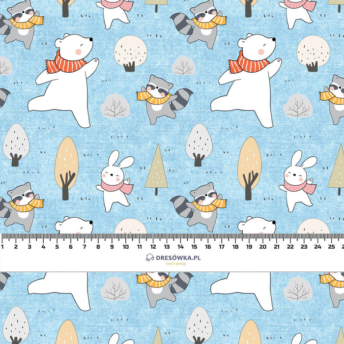 WINTERPARTY MS. 1 (WINTERSPIEL) / ACID WASH HELLBLAU  - Baumwoll Webware