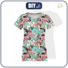 DAMEN T-SHIRT - FLAMINGOS UND  MONSTERAS - Single Jersey S