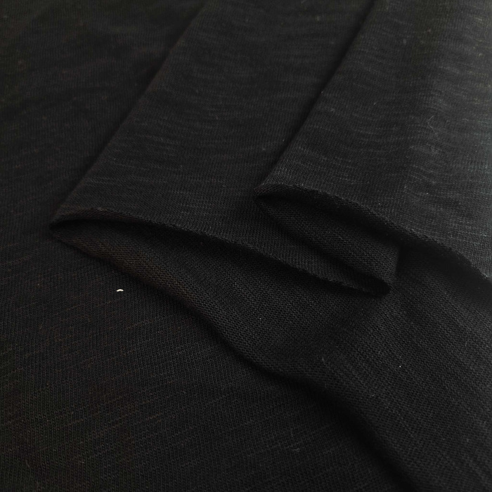 Baumwoll-Slubjersey mit Bio-Baumwolle 170g - SCHWARZ D-16