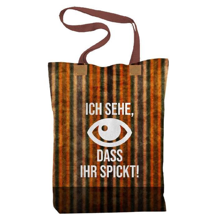 SHOPPER BAG - ICH SEHE, DASS IHR SPICKT! / AUTUMN STRIPES  / colorful (AUTUMN COLORS) - Waterproof woven fabric - sewing set