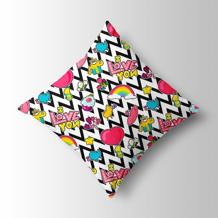 COLORFUL STICKERS PAT. 3 - Cotton woven fabric