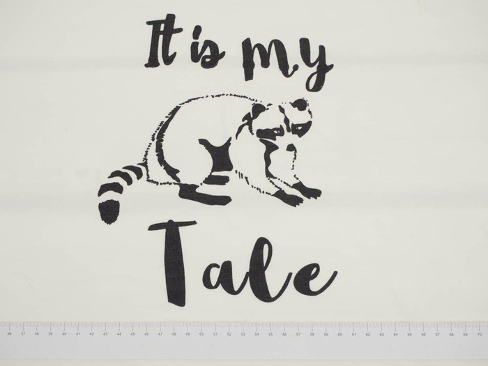 WASCHBÄR (Racoon Tale) / ecru - Paneel, Sommersweat PE240