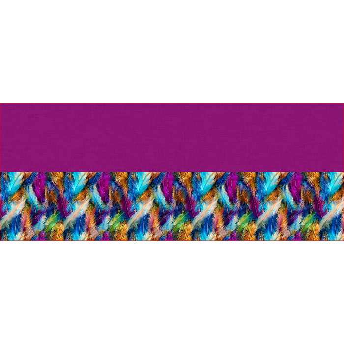 BUTTON SCARF - NEON FEATHERS - sewing set