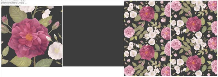 DECORATIVE PILOWS - ROSE GARDEN / grey 