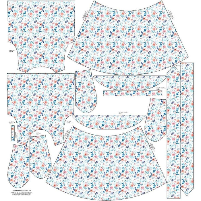 KLEID "EMMA" - GEMALTE PAONIEN - Viskosejersey mit Elasthan L