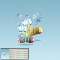 SOCKS / BLUE (CHRISTMAS SEASON) - panel panoramic