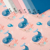 WHALES / bubbles (MAGICAL OCEAN) / pink - Cotton woven fabric