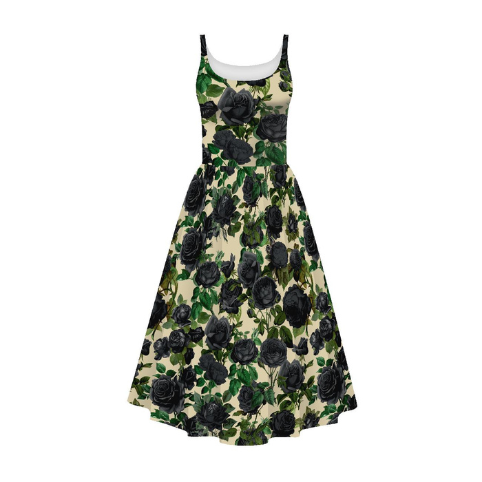 DRESS "ISABELLE" - BLACK ROSES - sewing set S